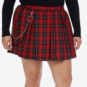 🥀 PUNK PLAID RED SKIRT HOT TOPIC 🥀